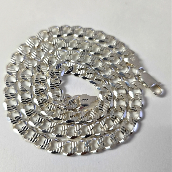 6.77 mm Sterling Silver 925 Cuban link Chain Necklace